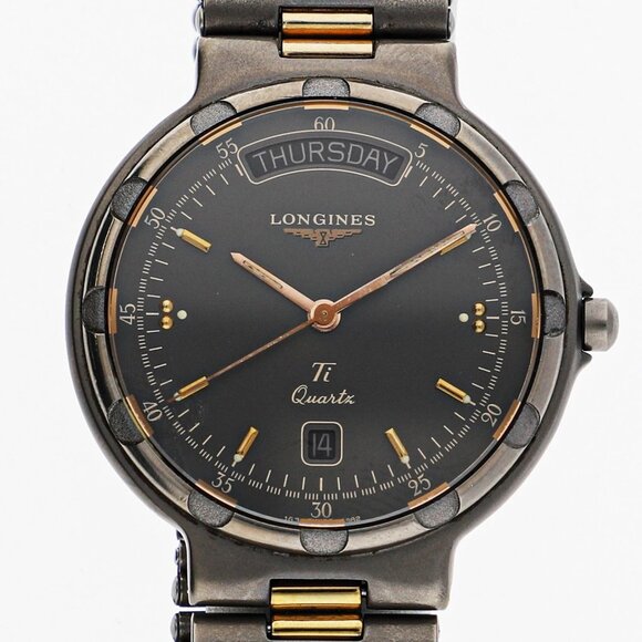 WATCH LONGINES Conquest gray TI/Gold Plated AT - Picture 1 of 8